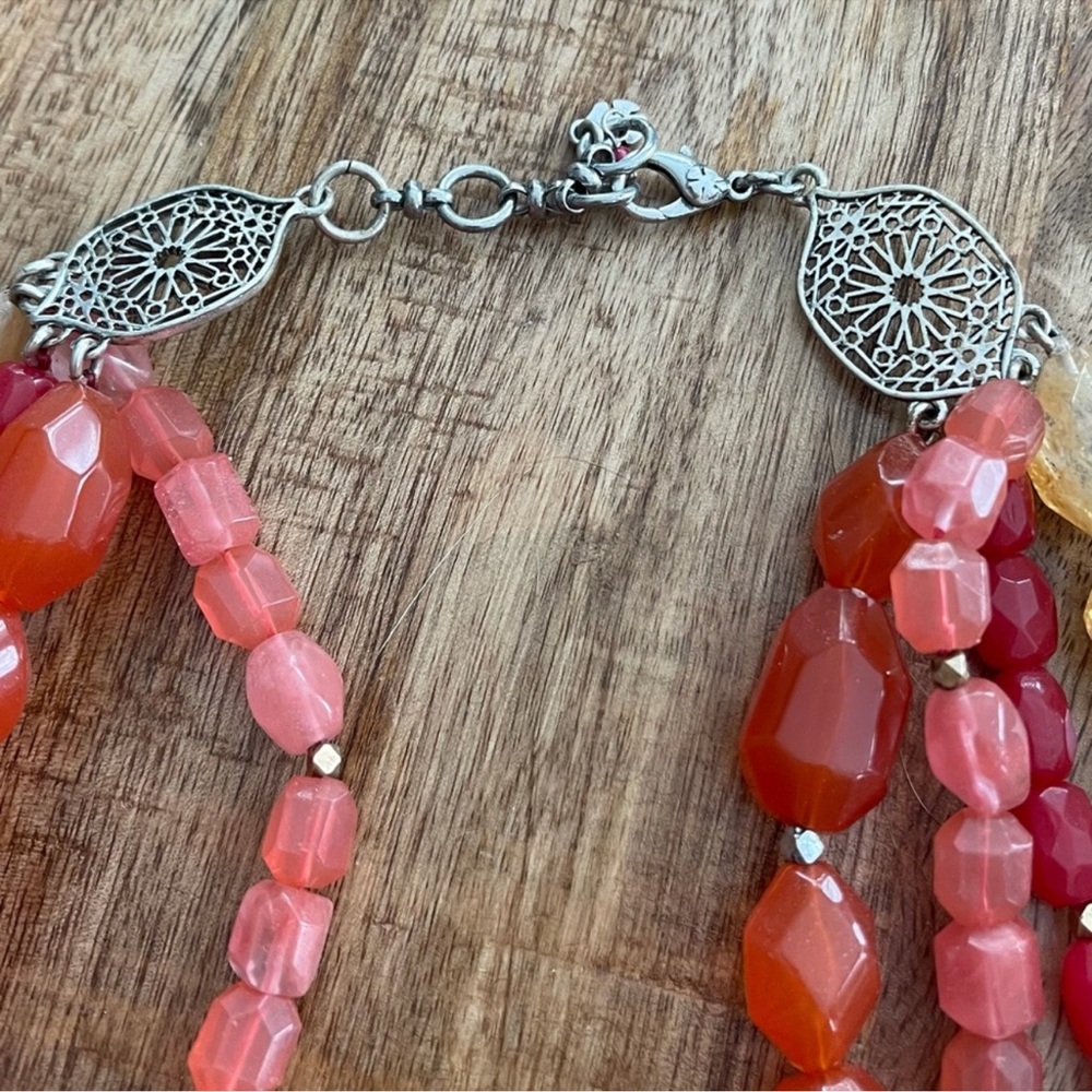 Lucky Brand Pink and Orange Beaded Necklace - Picture 2 of 2